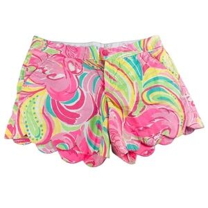 Lilly Pulitzer Pink and Green High Waist Shorts